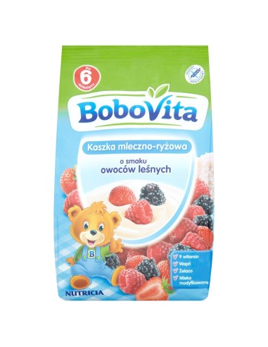 Kaszka mleczno-ryżowa o smaku owoców leśnych Bobovita 230g