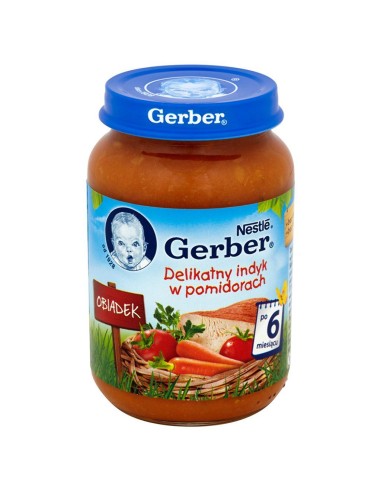 Delicate turkey in tomatoes for a 6-months old baby Gerber 190g