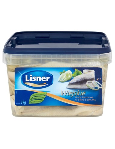 Herring / Wiejskie herring fillets in oil Lisner3kg