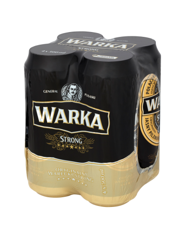 4x Warka Strong beer can 500ml