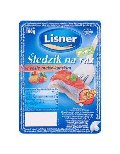 Herring / Na raz herring portion in Mexican sauce Lisner 100g