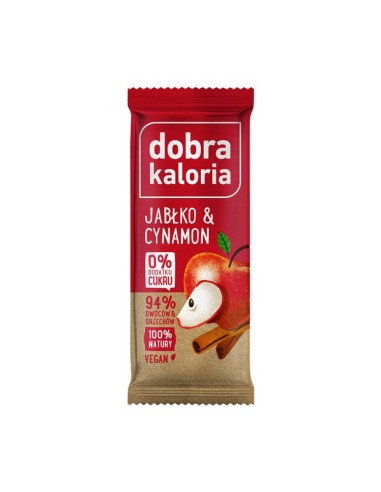 Barre chocolatée Dobra Kaloria Pomme et cannelle 35g